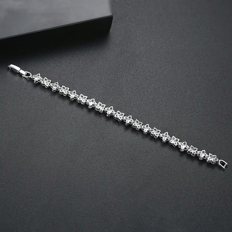 Silver flower bracelet